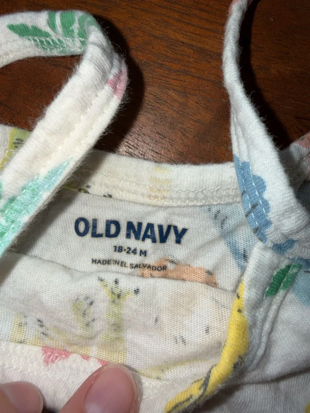 Old Navy‎ White Tank Dress with Pastel Dinosaur Print
